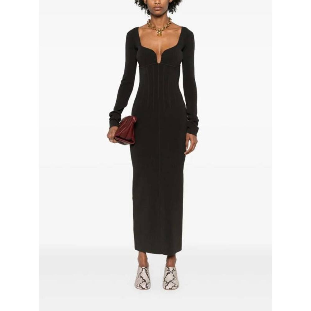 Nanushka Jerica Bodycon Maxi Dress in Anthracite M